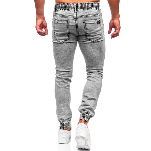 Czarne spodnie jeansowe joggery męskie Denley TF142 L Denley wyprzedaż