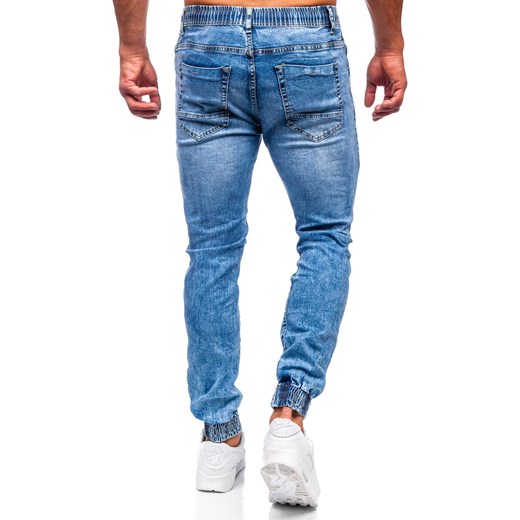 Niebieskie spodnie jeansowe joggery męskie Denley TF155 XL promocyjna cena Denley