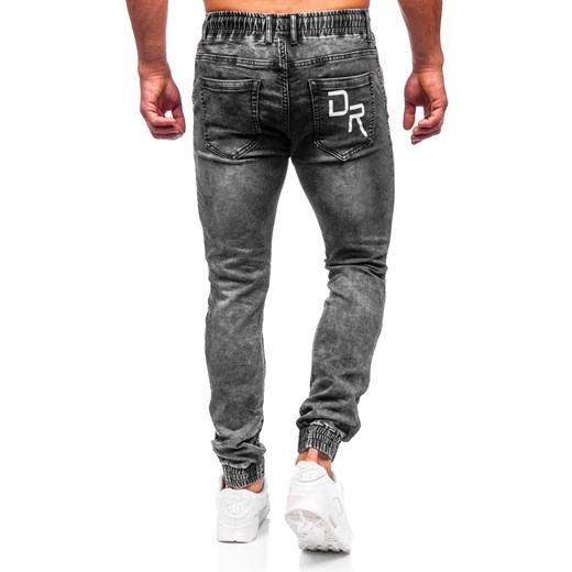 Czarne spodnie jeansowe joggery męskie Denley TF137 M Denley wyprzedaż