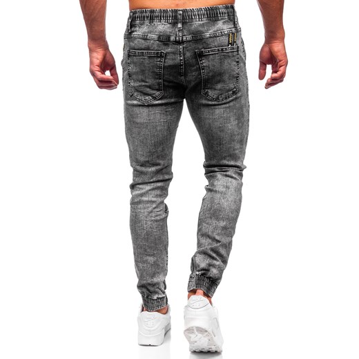 Czarne joggery spodnie jeansowe męskie Denley TF124 S okazyjna cena Denley