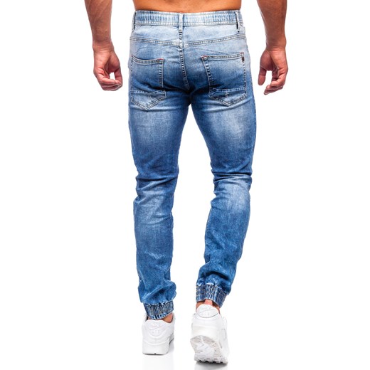 Granatowe spodnie jeansowe joggery męskie Denley TF152 2XL okazja Denley