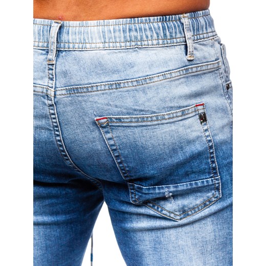 Granatowe spodnie jeansowe joggery męskie Denley TF152 L okazja Denley