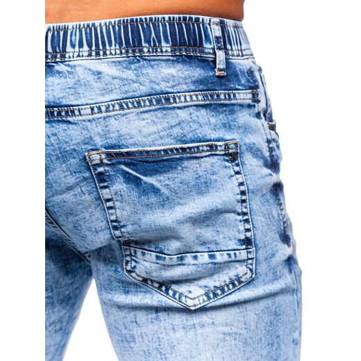 Niebieskie spodnie jeansowe joggery męskie Denley TF153 XL okazja Denley