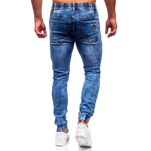 Granatowe spodnie jeansowe joggery męskie Denley TF164 2XL promocyjna cena Denley
