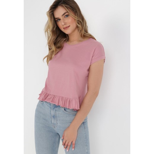 Różowy T-shirt Panereia ze sklepu Born2be Odzież w kategorii Bluzki damskie - zdjęcie 131571877