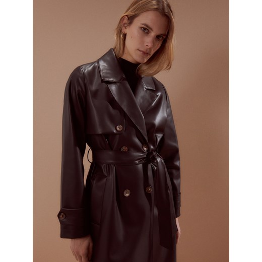 Reserved - Trencz z imitacji skóry - Czarny Reserved 40 Reserved