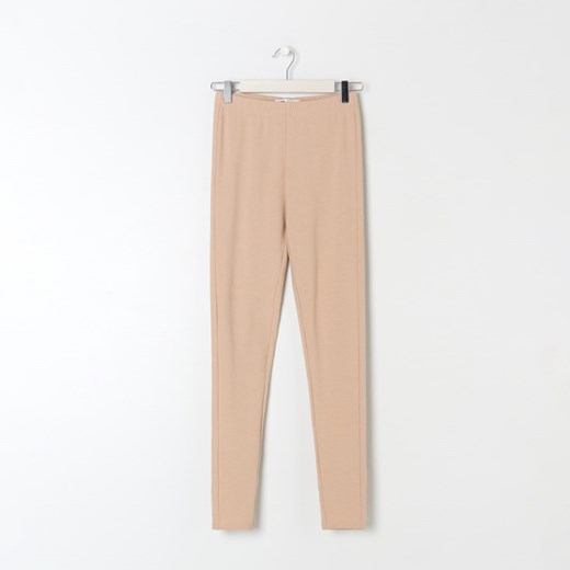 Sinsay - Legginsy high waist - Beżowy Sinsay XXS Sinsay
