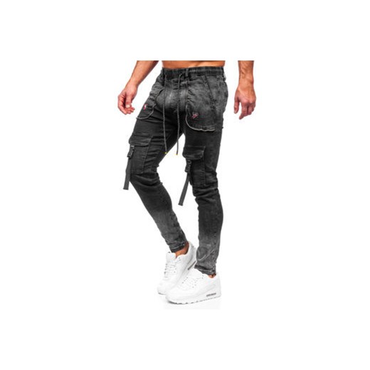 Czarne spodnie bojówki jeansowe męskie Denley TF167 XL promocyjna cena Denley