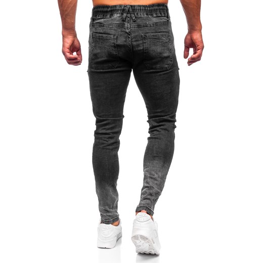 Czarne spodnie bojówki jeansowe męskie Denley TF167 S okazyjna cena Denley