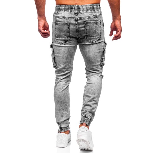 Szare spodnie jeansowe joggery bojówki męskie Denley TF200 XL okazja Denley