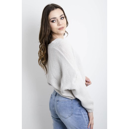SWETER KARDIGAN ZAPINANY NA GUZIKI- SZARY Olika uniwersalny olika.com.pl