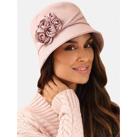 Różowy kapelusz z ozdobą w kształcie kwiatów L'AF Pegisis Uniwersalny Eye For Fashion