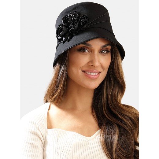 Czarny kapelusz z aplikacją 3D L'AF Pifi Uniwersalny Eye For Fashion
