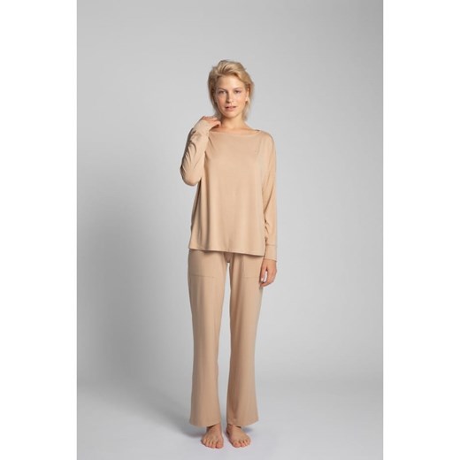 Wiskozowa Bluzka Z Rozcięciami Po Bokach - cappuccino Lalupa 36/38 (S/M) wyprzedaż Jesteś Modna