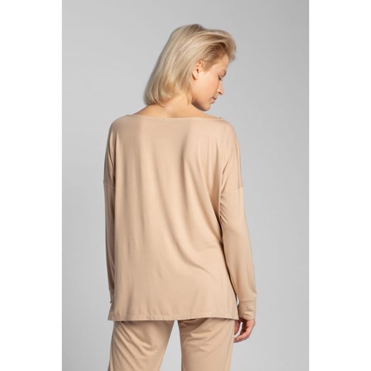 Wiskozowa Bluzka Z Rozcięciami Po Bokach - cappuccino Lalupa 44/46 (XXL/XXXL) wyprzedaż Jesteś Modna