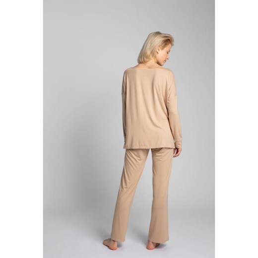 Wiskozowa Bluzka Z Rozcięciami Po Bokach - cappuccino Lalupa 36/38 (S/M) okazja Jesteś Modna