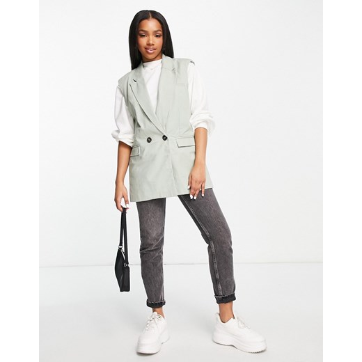 Cotton:On – Szałwiowa marynarka z poduszkami na ramionach-Zielony Cotton:on XL Asos Poland