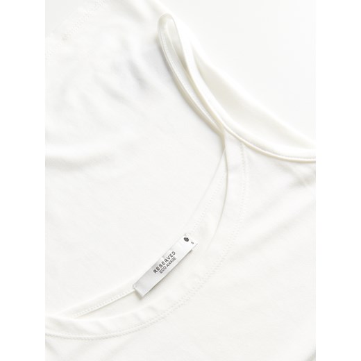 Reserved - PREMIUM Gładki top z Tencelu™ Modalu - Biały Reserved S Reserved