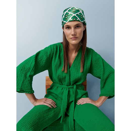 Reserved - PREMIUM Muślinowe kimono - Zielony Reserved S Reserved
