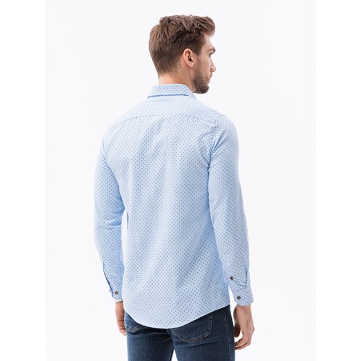 Koszula męska z długim rękawem - błękitna K616 XXL ombre