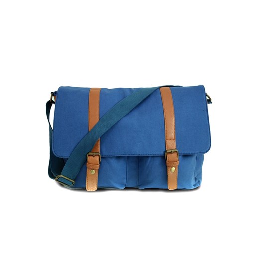 Unisex messenger bag navy, torba na format A4 vintageshop-pl niebieski codzienny