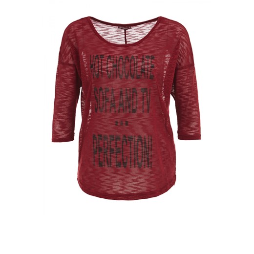 Sweater with writing terranova czerwony nadruki