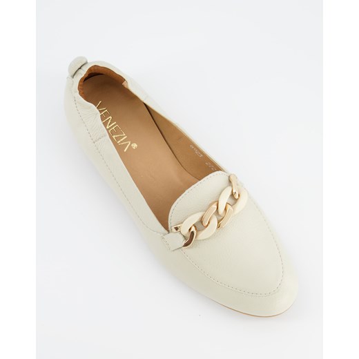 VENEZIA Beżowe mokasyny - 8483 NAP BEIGE Venezia 40 Venezia