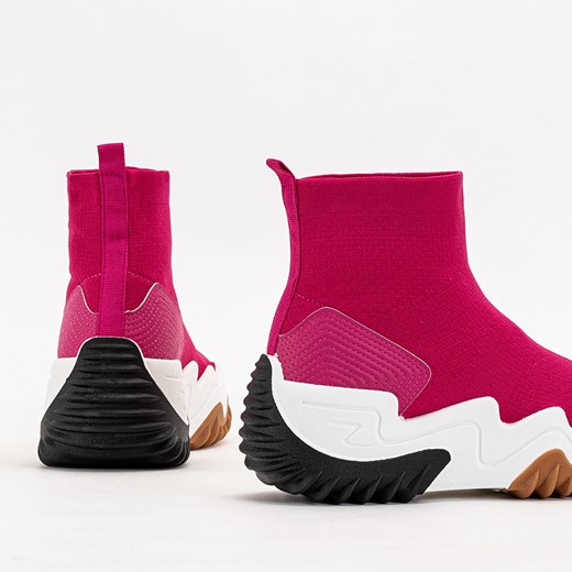 Różowe damskie wysokie buty sportowe na platformie Tenera - Obuwie Royalfashion.pl 36 royalfashion.pl