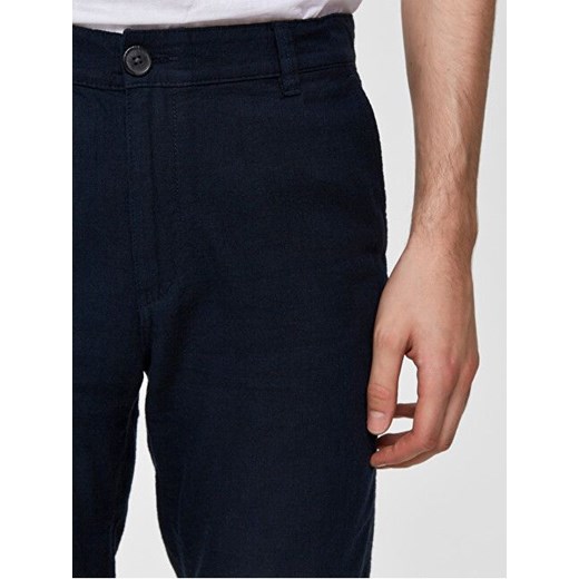 Selected Homme Męskie spodnie SLHSTRAIGHT-PARIS LINEN PANTS W DarkSapphire Selected Homme 34/34 Mall promocja