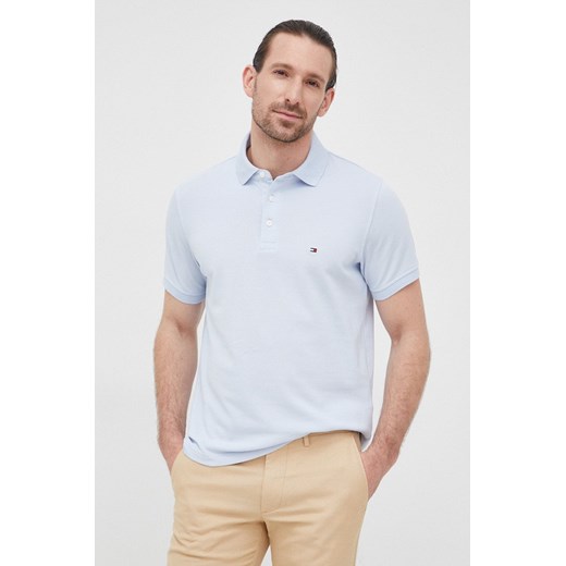 Tommy Hilfiger polo bawełniane gładki MW0MW17771 ze sklepu ANSWEAR.com w kategorii T-shirty męskie - zdjęcie 132028528