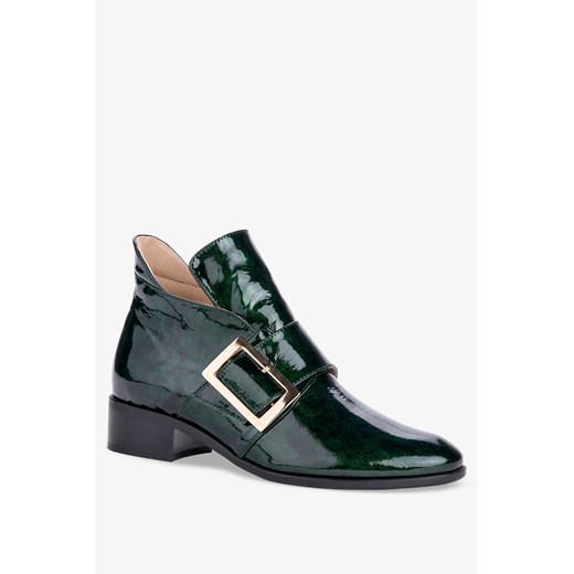 Botki Casu na obcasie ze skóry eleganckie na zamek