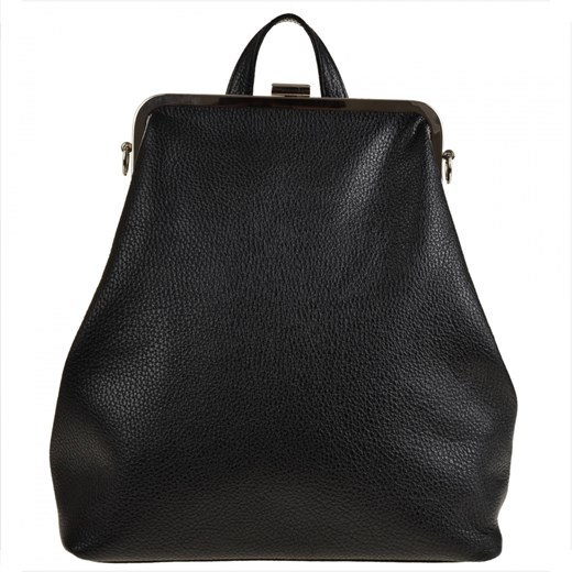 Torebko plecak skórzany czarny Genuine Leather uniwersalny melon.pl