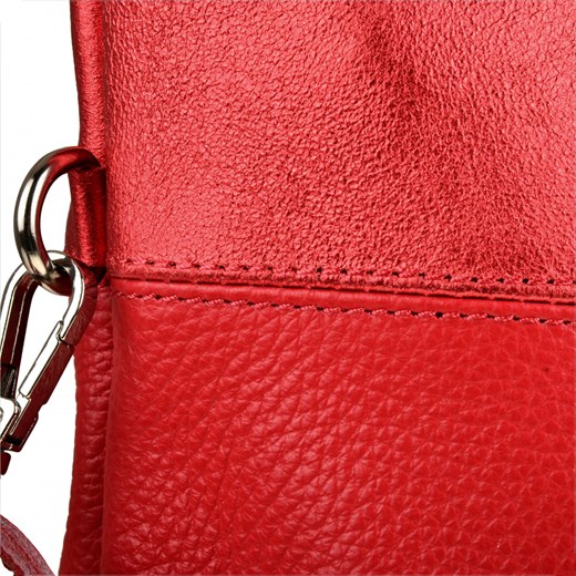Duża torba shopper bag czerwona skóra naturalna xl Genuine Leather uniwersalny promocja melon.pl