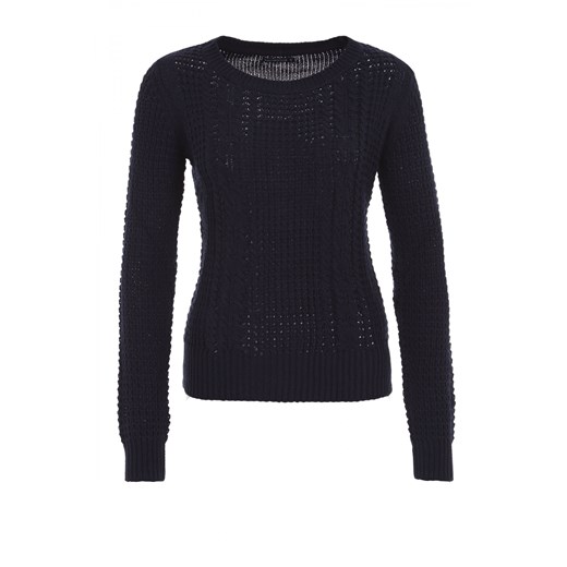 Plain cable-knit sweater terranova czarny sweter
