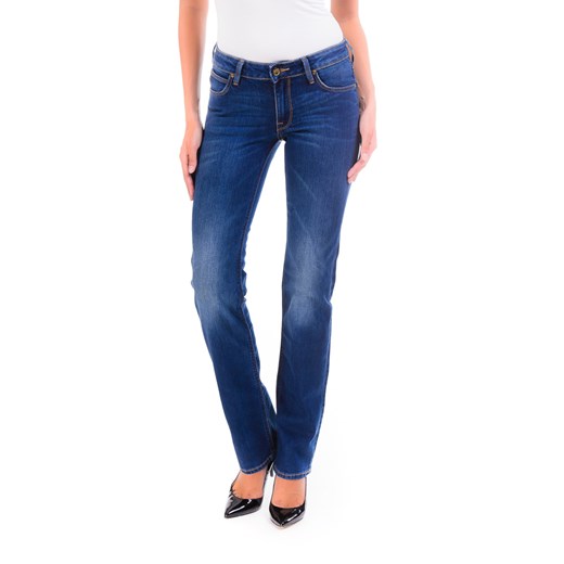 Jeansy Lee Marlin Slim Straight "Chopped Pad" be-jeans granatowy delikatne