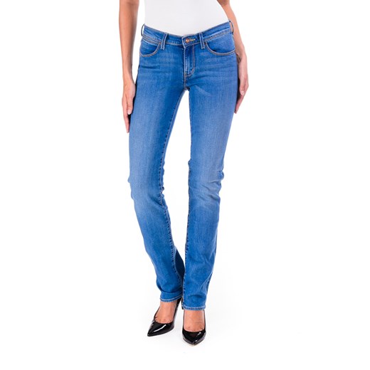 Jeansy Wrangler Drew Straight "Cobalt" be-jeans niebieski dopasowane