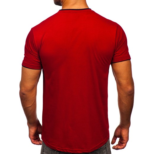 Bordowy t-shirt męski Denley 14316 XL Denley okazyjna cena