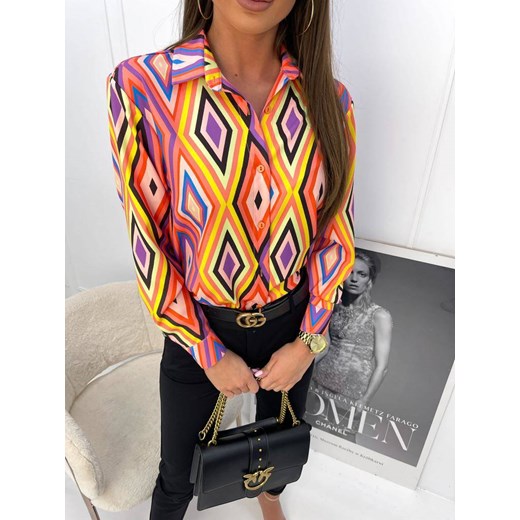 Kolorowa koszula damska w geometryczne wzory NOVUUM SHINE M lafemmeboutique.pl