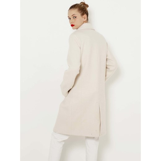 CAMAIEU Płaszcz Biały Camaieu 46 okazyjna cena BIBLOO