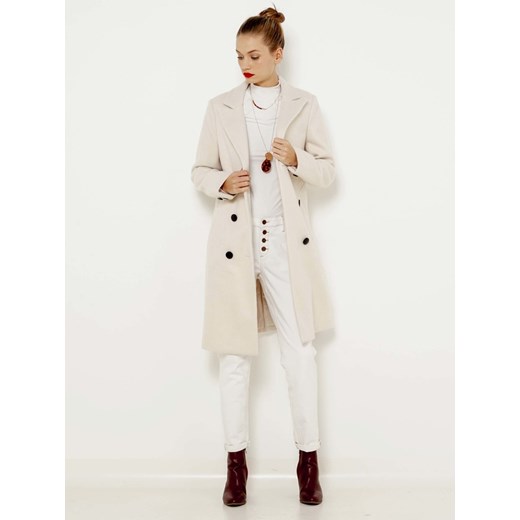 CAMAIEU Płaszcz Biały Camaieu 36 wyprzedaż BIBLOO