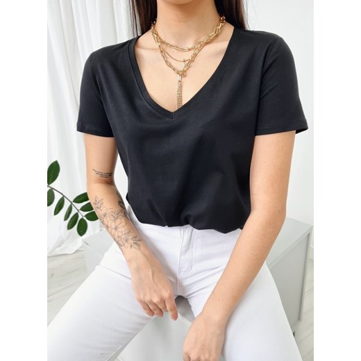 T-shirt V-neck BASIC czarny M Ottanta S Ottanta