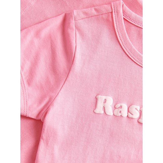 Reserved - Bawełniany t-shirt z nadrukiem - Różowy Reserved 164 Reserved