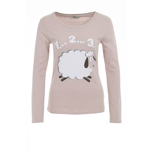 T-shirt with sheep terranova bezowy nadruki