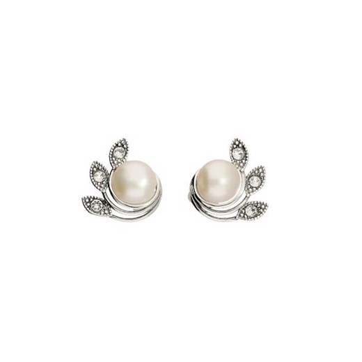 Srebrne oksydowane kolczyki z perłami i kryształami Swarovski K3 1906 Polcaratdesign Polcarat Design