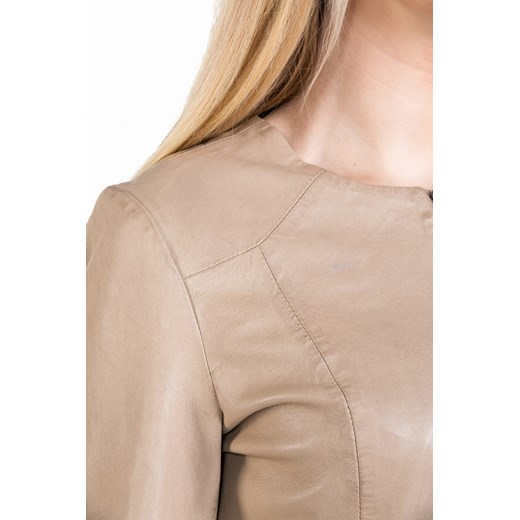 DAMSKA KURTKA SKÓRZANA - CHANELKA - COCO beige (S) David Ryan S David Ryan