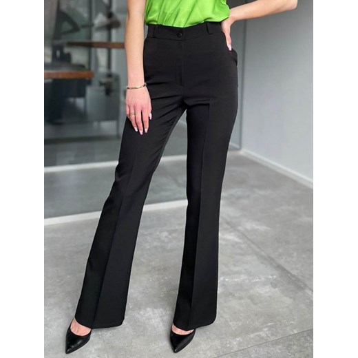 SPODNIE CZARNE DZWONY ELEGANCKIE GARNITUROWE POLSKA PRODUKCJA TRENDSETTER XS (34) Perfe.pl