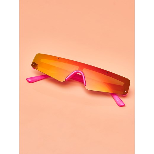Cropp - Pomarańczowo-różowe okulary przeciwsłoneczne - Wielobarwny Cropp Uniwersalny Cropp
