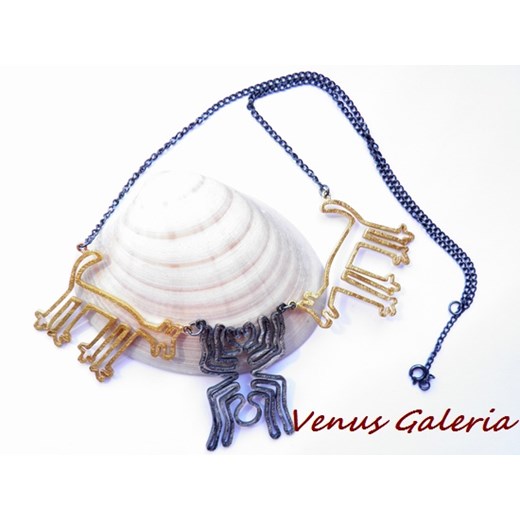 Naszyjnik srebrny - Rysunki z Nazca IV venus-galeria bialy biżuteria
