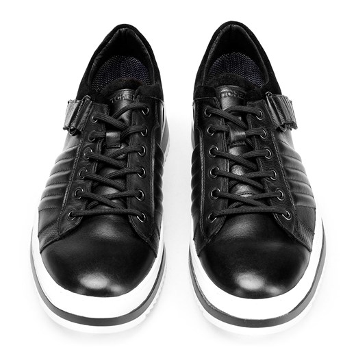 Męskie sneakersy skórzane na grubej podeszwie czarno-białe ze sklepu WITTCHEN w kategorii Trampki męskie - zdjęcie 132433449