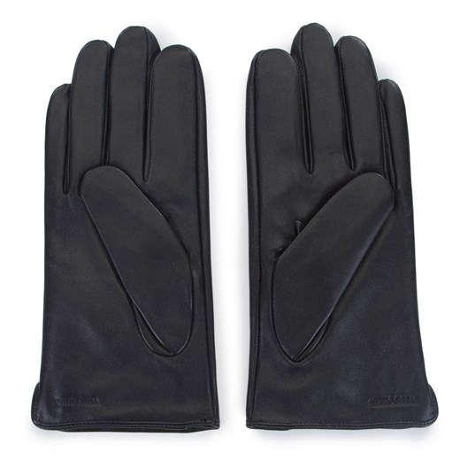 Męskie rękawiczki z plecionej skóry czarne ze sklepu WITTCHEN w kategorii Rękawiczki męskie - zdjęcie 132444109